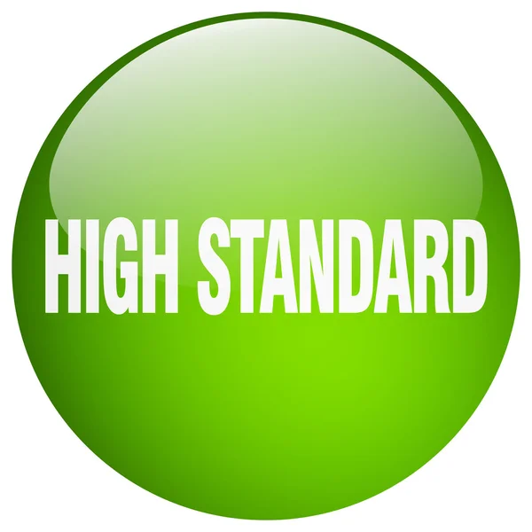 Hoge standaard groene ronde gel geïsoleerd drukknop — Stockvector