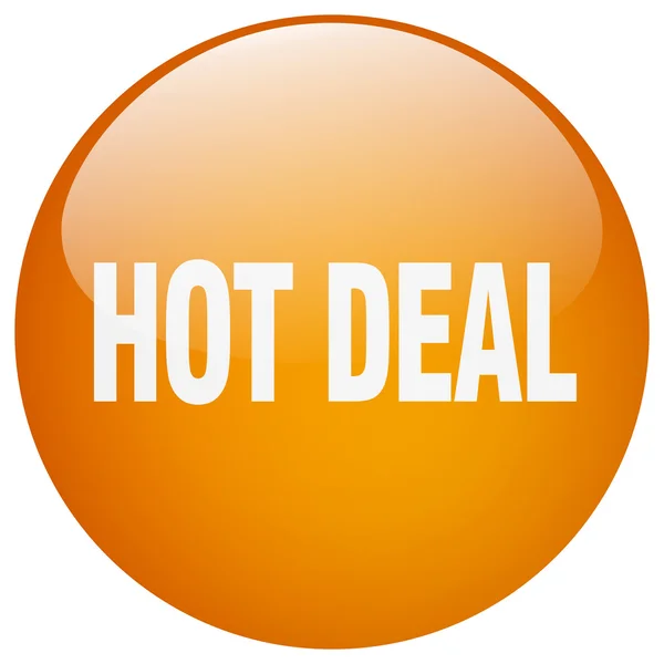 Hot deal gel putaran oranye terisolasi tombol push - Stok Vektor