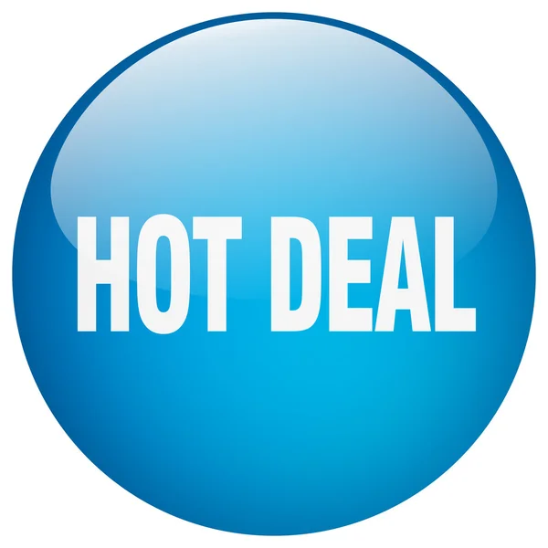 Hot deal gel rond bleu isolé bouton poussoir — Image vectorielle