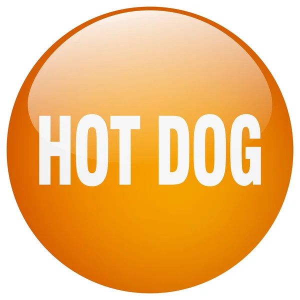 Hot dog orange round gel isolated push button — Stock Vector
