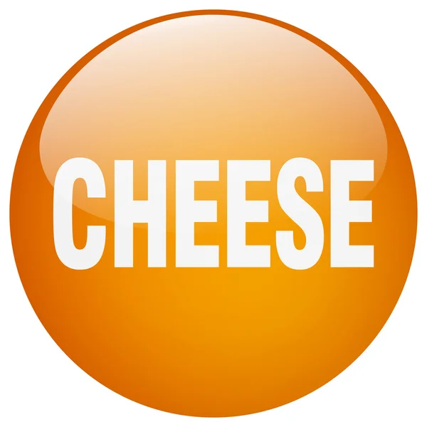 奶酪橙色圆形凝胶分离的按钮 — 图库矢量图片