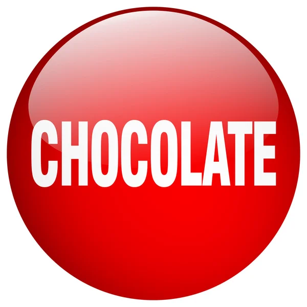 Chocolate rojo ronda gel aislado pulsador — Vector de stock