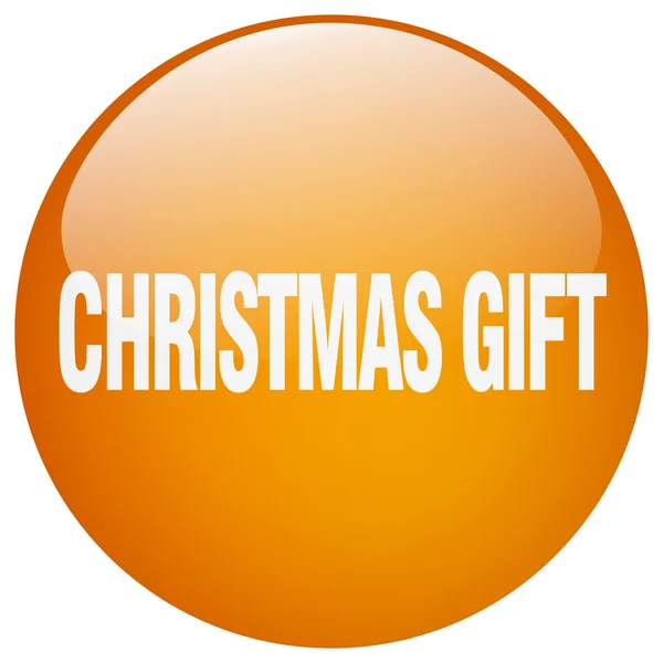 Jul gåva orange rund gel isolerade tryckknapp — Stock vektor