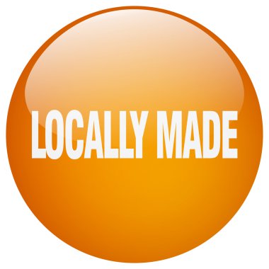 locally made orange round gel isolated push button clipart