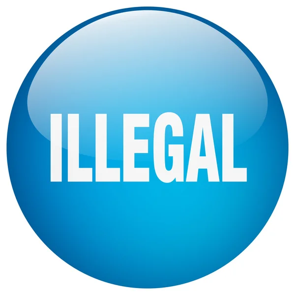 Illegales blaues Rundgel isolierter Druckknopf — Stockvektor