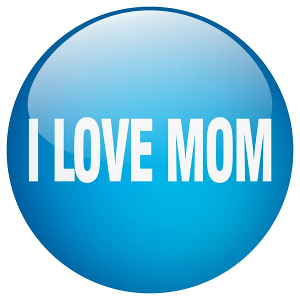 Amo mamma blu rotondo gel isolato pulsante — Vettoriale Stock