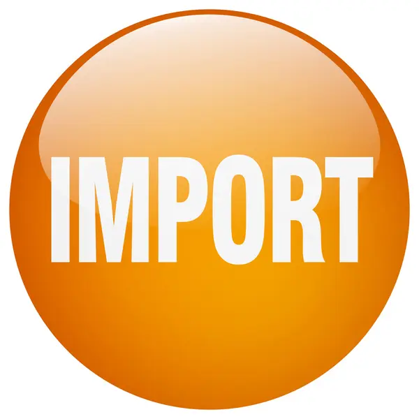 Importação laranja rodada gel isolado botão — Vetor de Stock