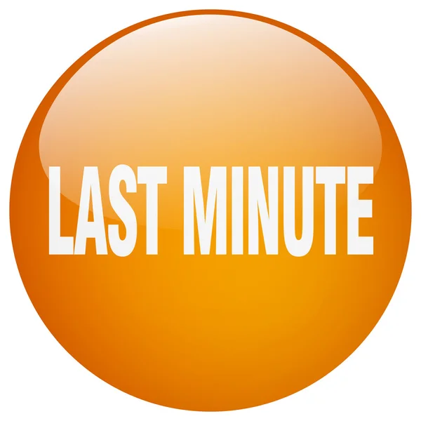 Last minute orange round gel isolated push button — Stock Vector