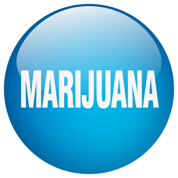 Marihuana azul ronda gel aislado pulsador — Vector de stock