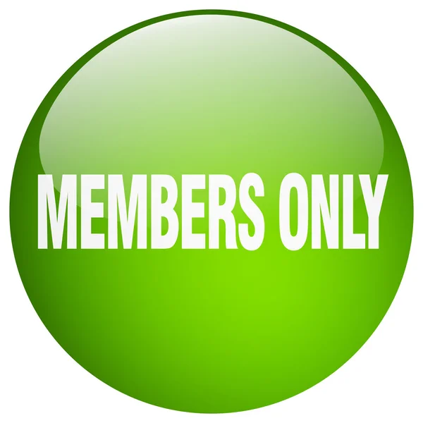 Membres uniquement vert gel rond isolé bouton-poussoir — Image vectorielle