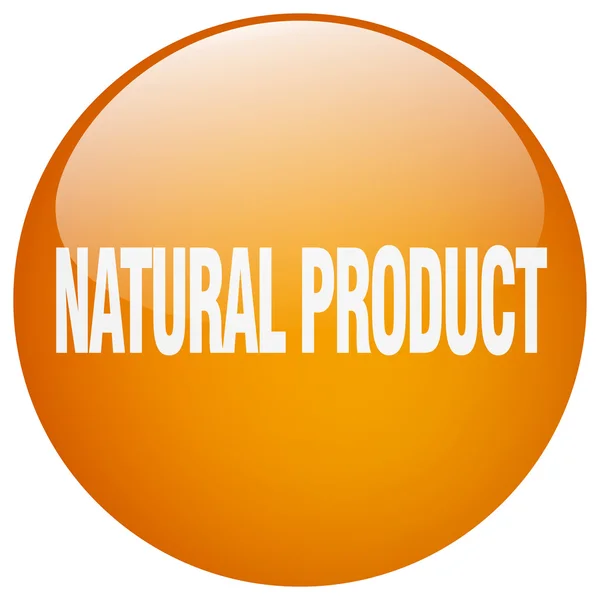 Naturlig produkt orange rund gel isolerade tryckknapp — Stock vektor