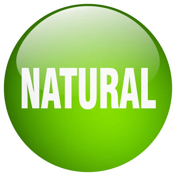 自然の緑の丸いゲル分離されたプッシュ ボタン — ストックベクタ
