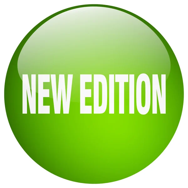 Nueva edición verde ronda gel aislado pulsador — Vector de stock