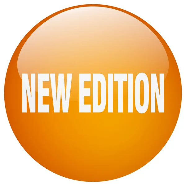 Nueva edición naranja ronda gel aislado pulsador — Vector de stock