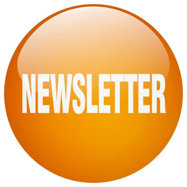 Bouton poussoir isolé gel rond orange newsletter — Image vectorielle