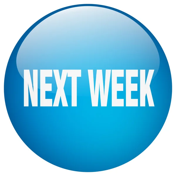 Próxima semana azul rodada gel isolado botão — Vetor de Stock