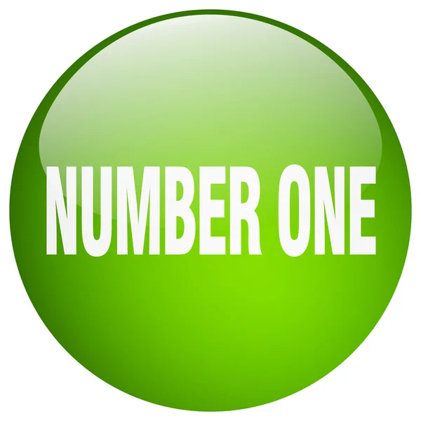 Číslo jedna zelené kulaté gelu, samostatný tlačítko — Stockový vektor