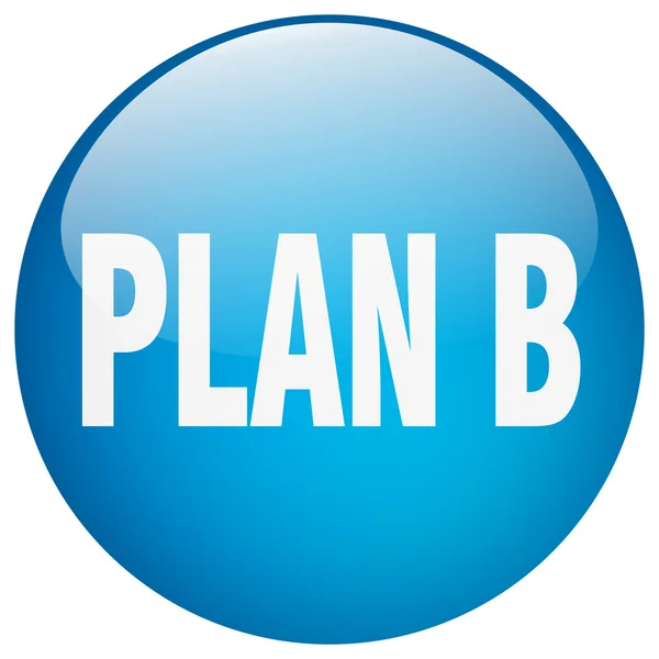 Plano b azul rodada gel isolado botão — Vetor de Stock