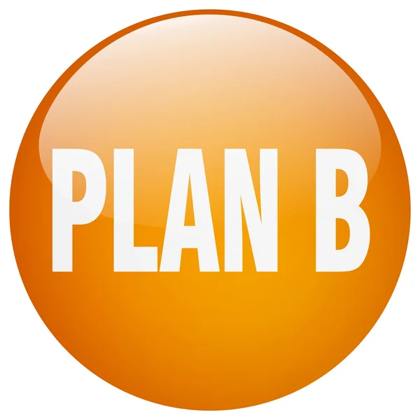 Plan B orange rundes Gel isolierter Druckknopf — Stockvektor
