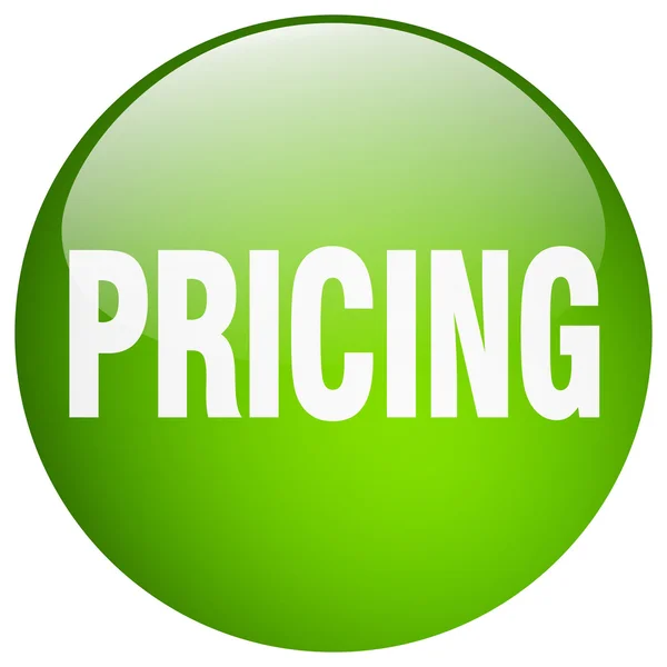 Precio verde ronda gel aislado pulsador — Vector de stock