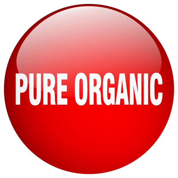 Pure organic red round gel isolated push button — Stock Vector