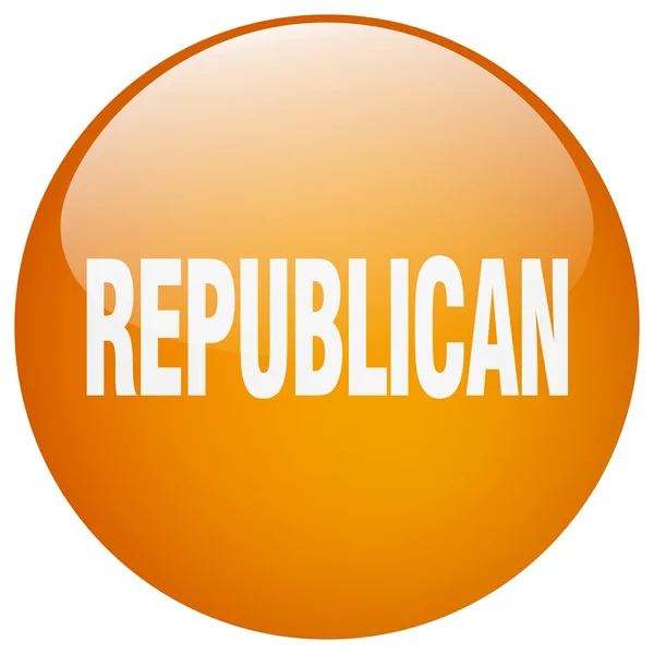 Republikański pomarańczowy żel rundy na białym tle naciśnij przycisk — Wektor stockowy