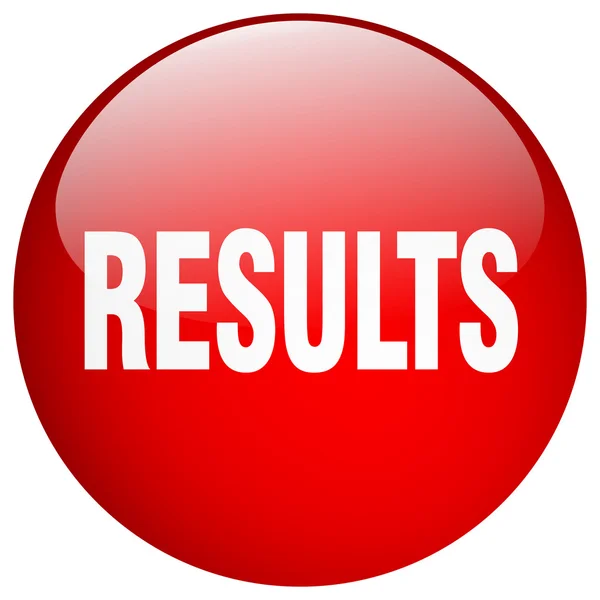 Resultaten rode ronde gel geïsoleerde drukknop — Stockvector
