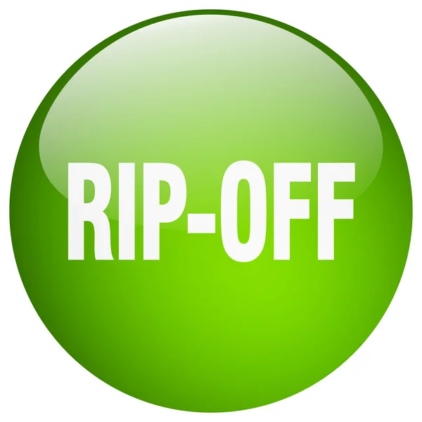 Rip-off green round gel isolated push button — Stock Vector