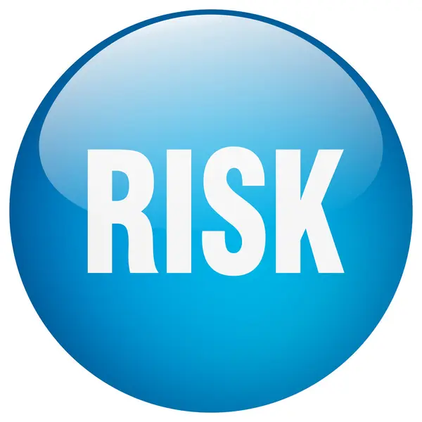 Risk blue round gel isolated push button — Stock Vector