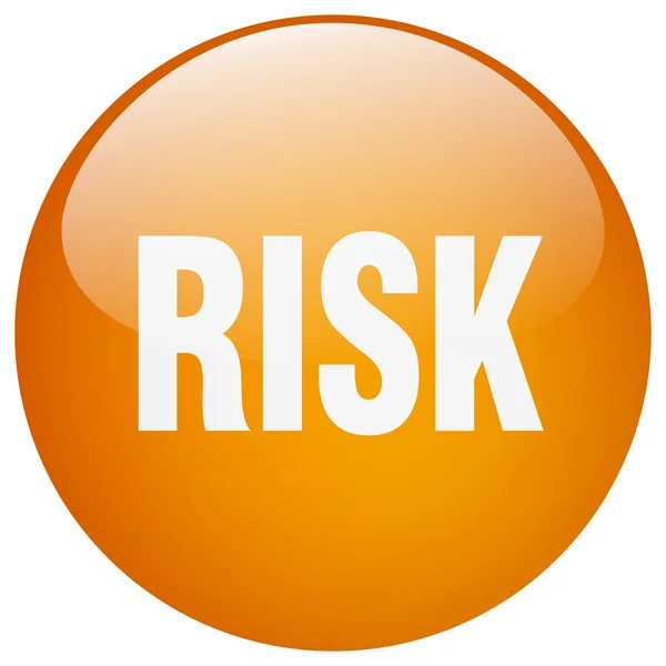 Risk orange round gel isolated push button — Stock Vector