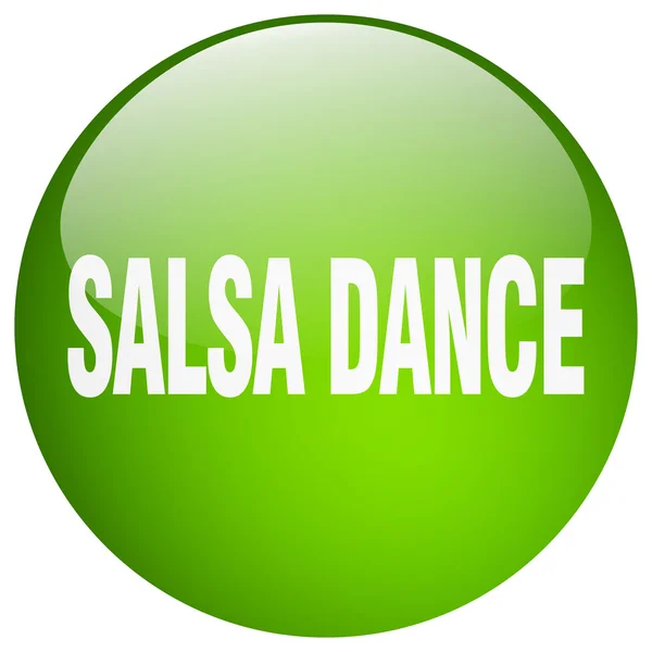 Salsa baile verde ronda gel aislado pulsador — Vector de stock