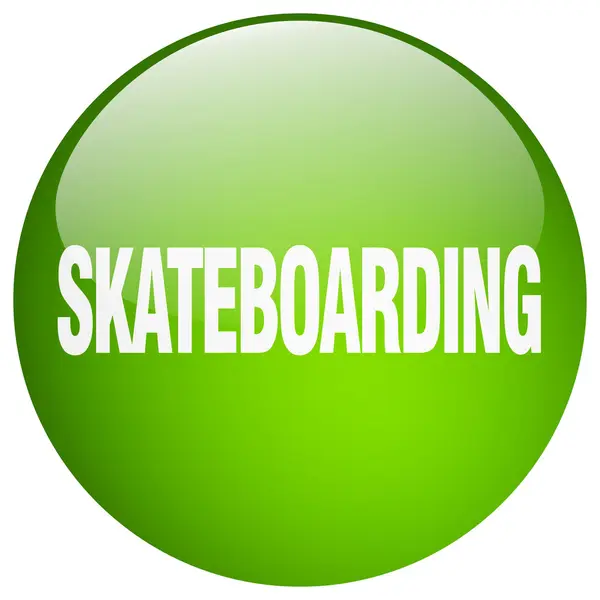 Skateboard gel rond vert isolé bouton poussoir — Image vectorielle