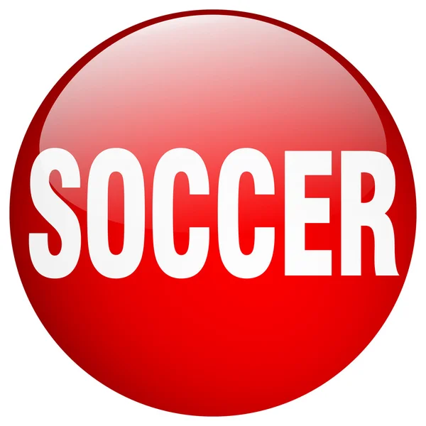Soccer röda runda gel isolerade tryckknapp — Stock vektor