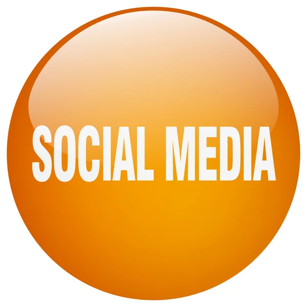 Mídia social laranja rodada gel isolado botão — Vetor de Stock