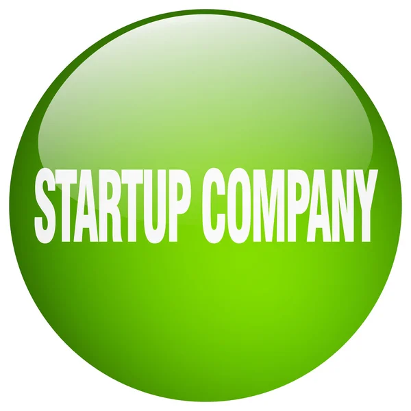 Start-up azienda verde rotondo gel isolato pulsante — Vettoriale Stock