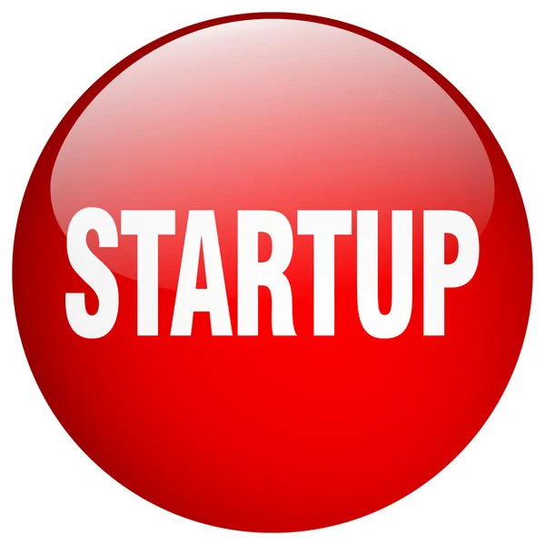 Startup rotes rundes Gel isolierter Druckknopf — Stockvektor