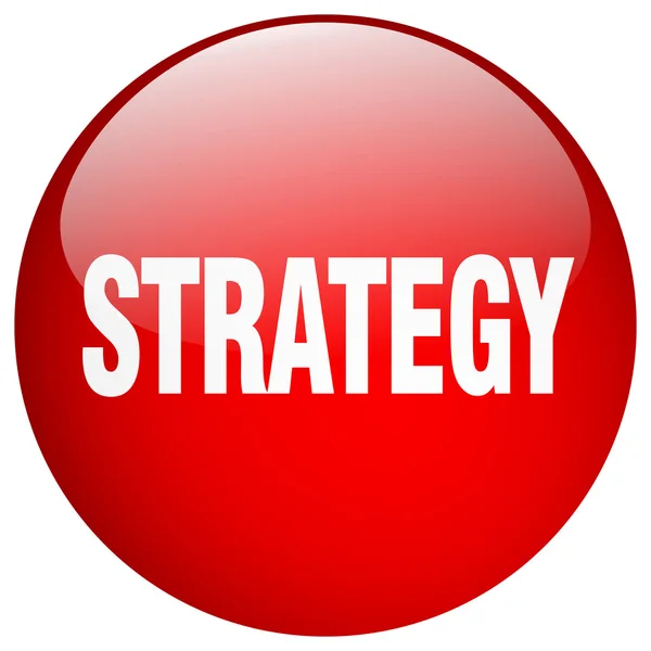 Estratégia vermelho rodada gel isolado botão —  Vetores de Stock