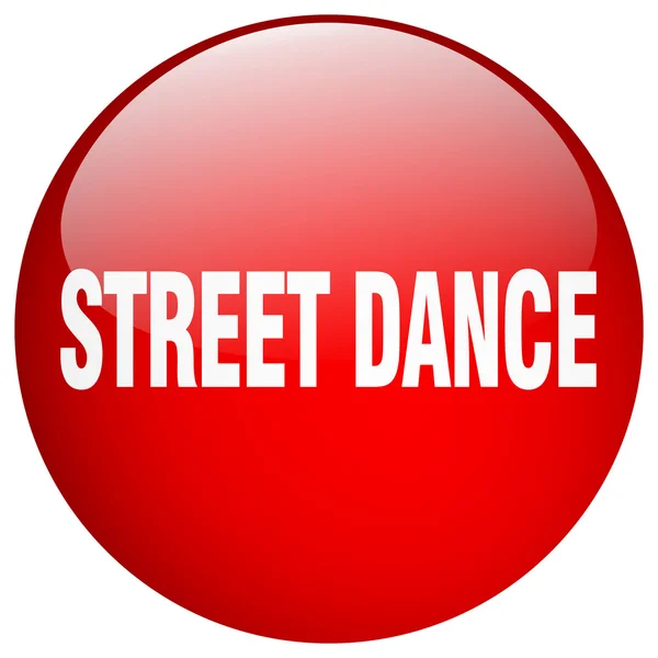 Pouliční taneční červené kulaté gelu izolované tlačítko — Stockový vektor