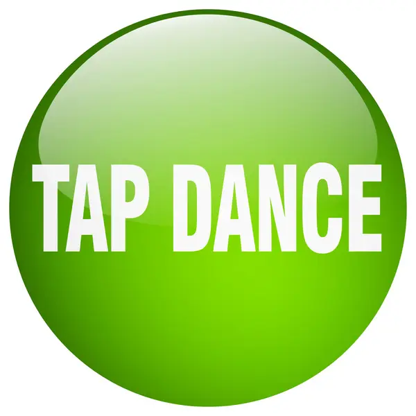 Tap dance green round gel isolated push button — Stock Vector