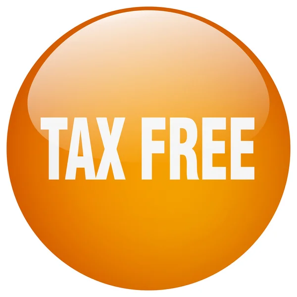 Tax free arancione rotondo gel isolato pulsante — Vettoriale Stock