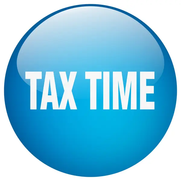 Φορολογικές χρόνο μπλε gel γύρου απομονωθεί μπουτόν — Διανυσματικό Αρχείο