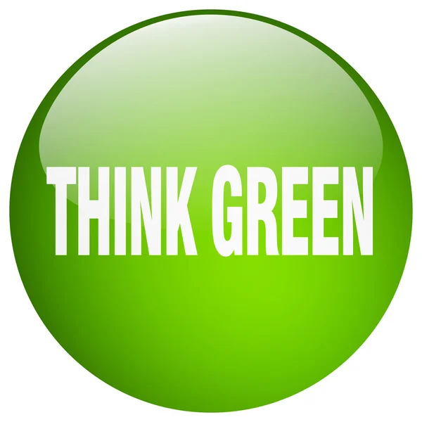 Myślę, że zielony zielony okrągły żel na białym tle naciśnij przycisk — Wektor stockowy