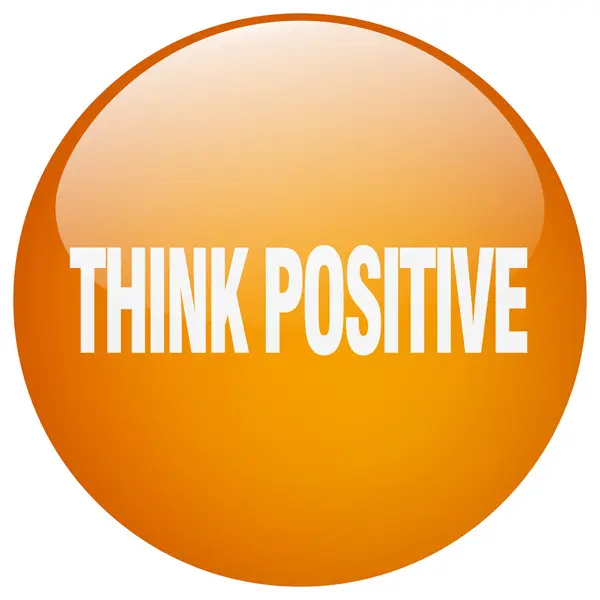 Think positive orange round gel isolated push button — Stock Vector