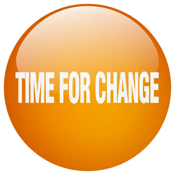 Tiempo para el cambio naranja ronda gel aislado pulsador — Vector de stock