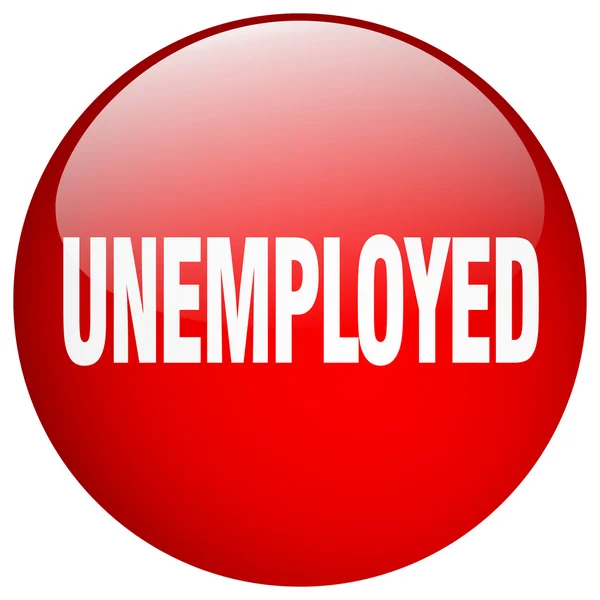 Arbeitslose rotes rundes Gel isolierter Druckknopf — Stockvektor