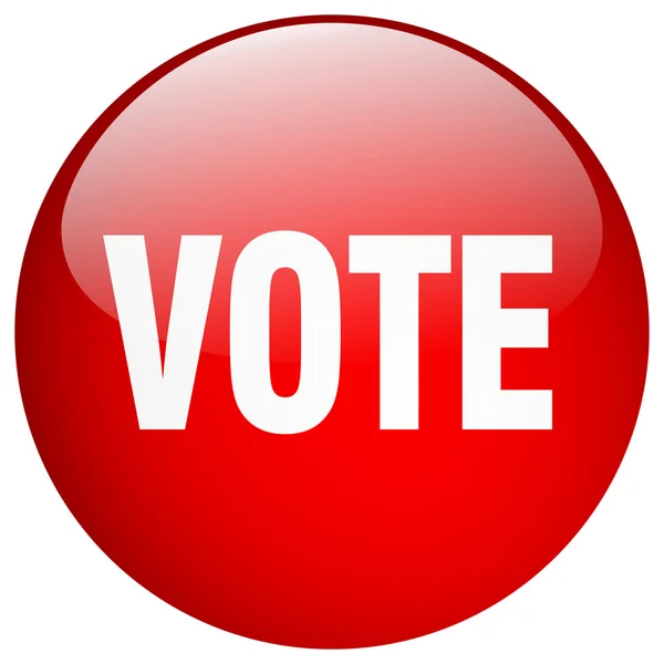 Votar vermelho rodada gel isolado botão — Vetor de Stock