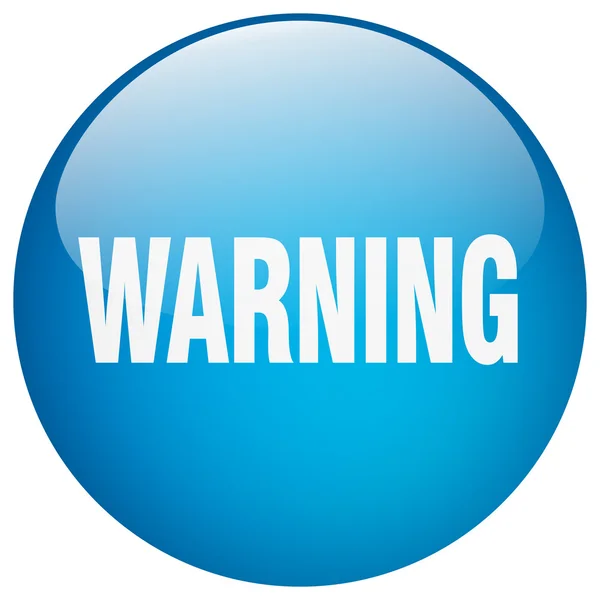 Warning blue round gel isolated push button — Stock Vector