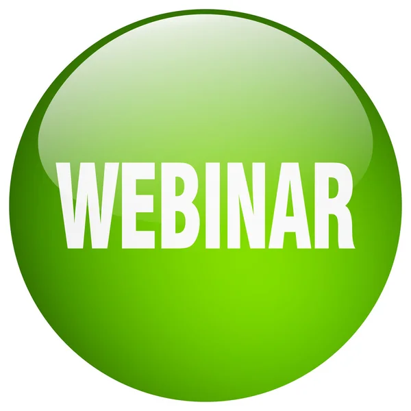 Webinar verde rotondo gel isolato pulsante — Vettoriale Stock