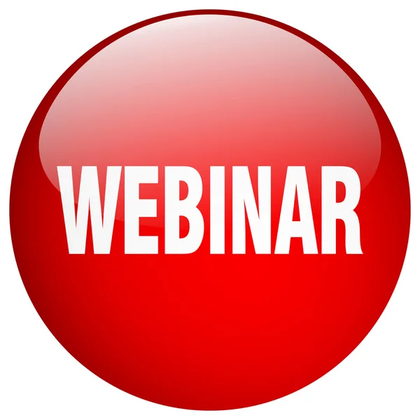 Webinar rotes rundes Gel isolierter Druckknopf — Stockvektor