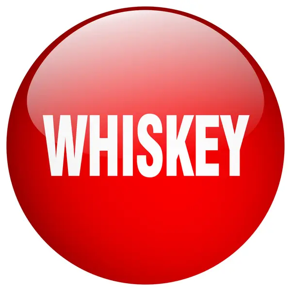 Whiskey röda runda gel isolerade tryckknapp — Stock vektor